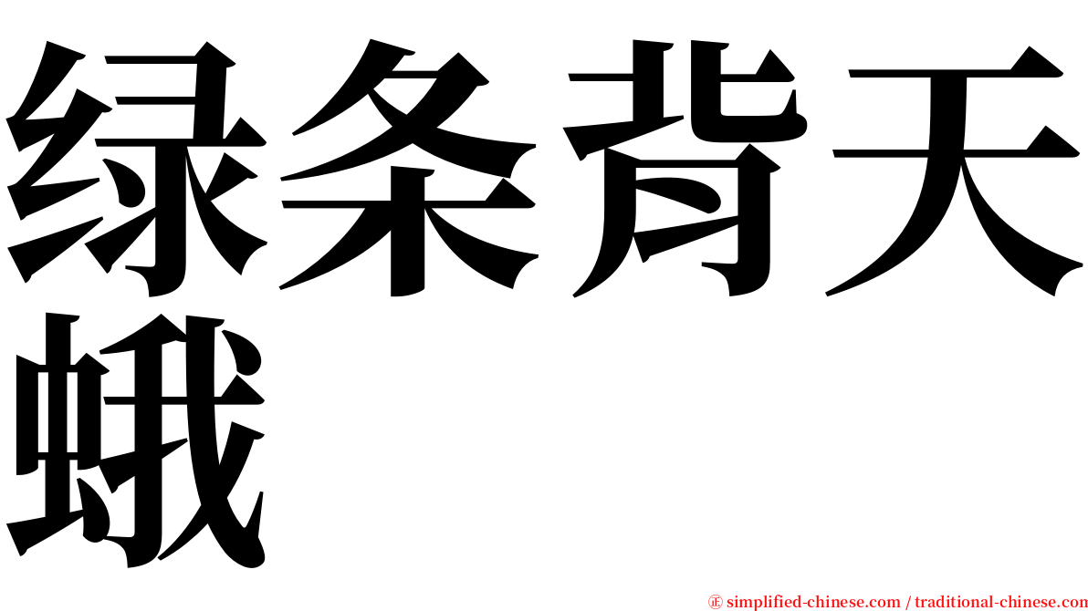 绿条背天蛾 serif font