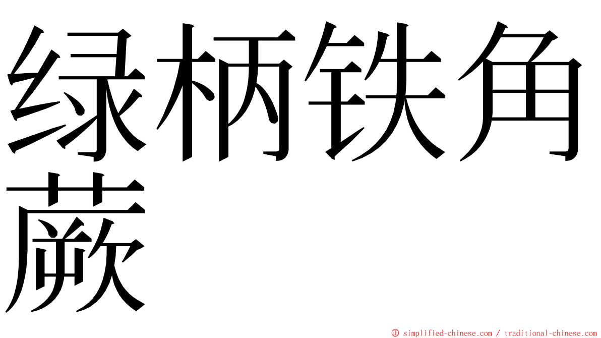 绿柄铁角蕨 ming font