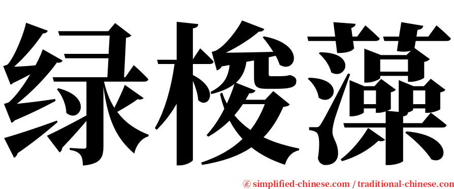 绿梭藻 serif font