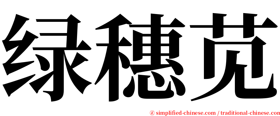 绿穗苋 serif font