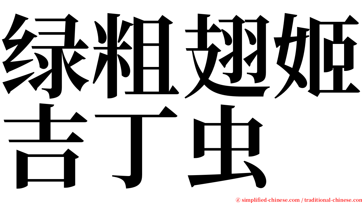 绿粗翅姬吉丁虫 serif font