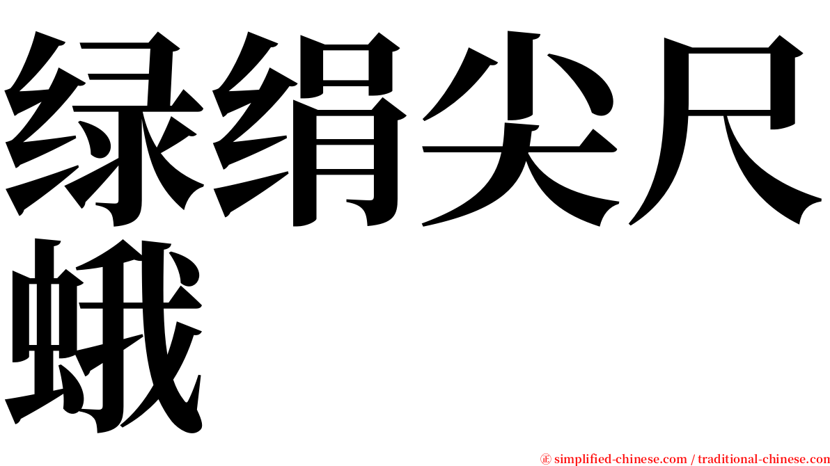 绿绢尖尺蛾 serif font