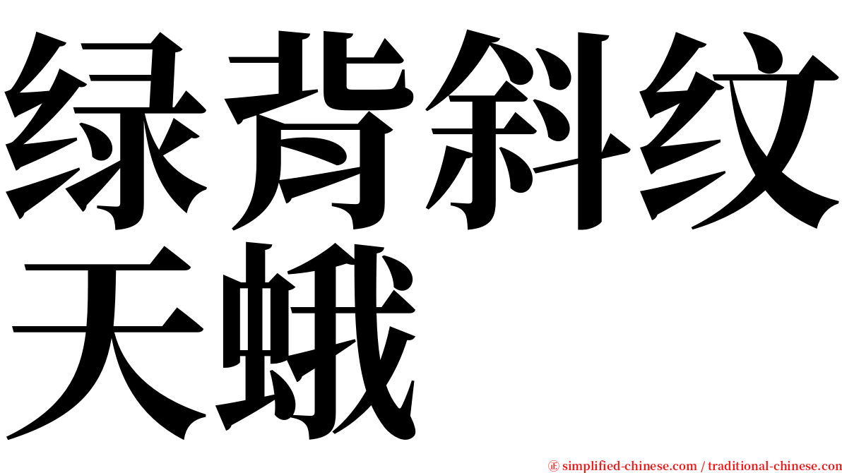 绿背斜纹天蛾 serif font