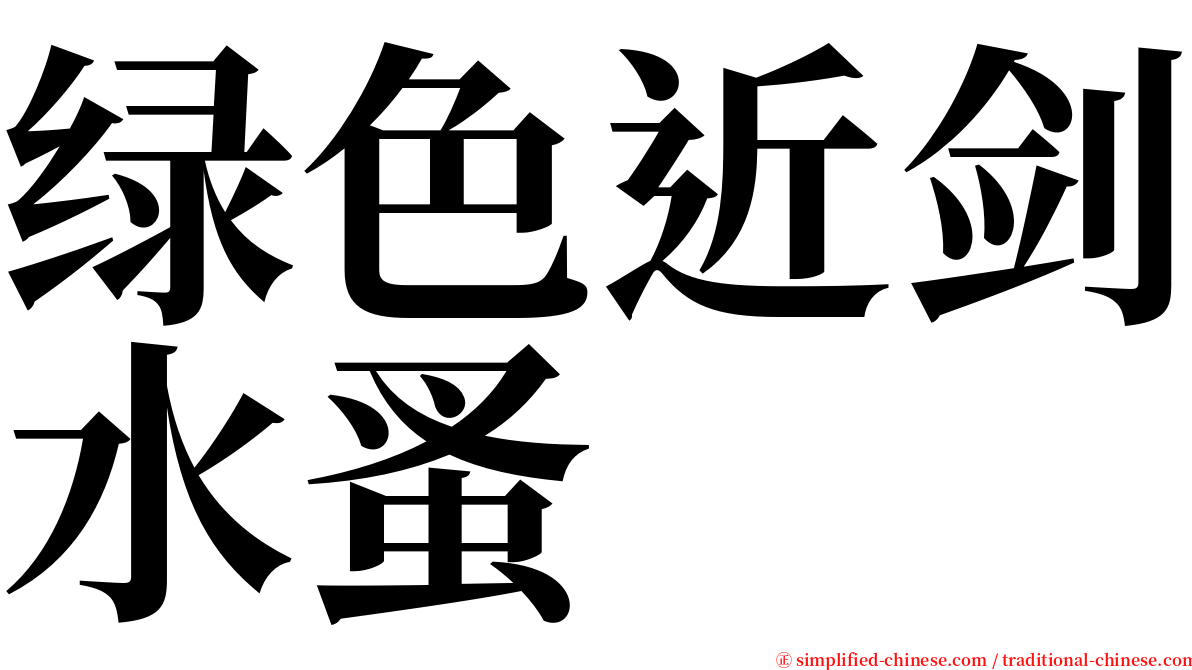 绿色近剑水蚤 serif font