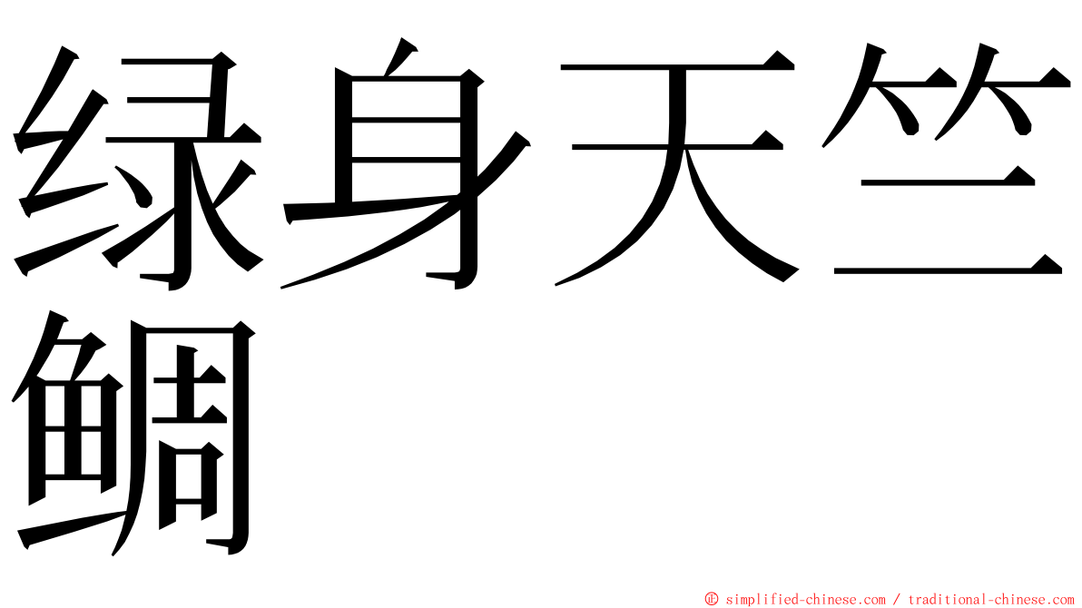 绿身天竺鲷 ming font