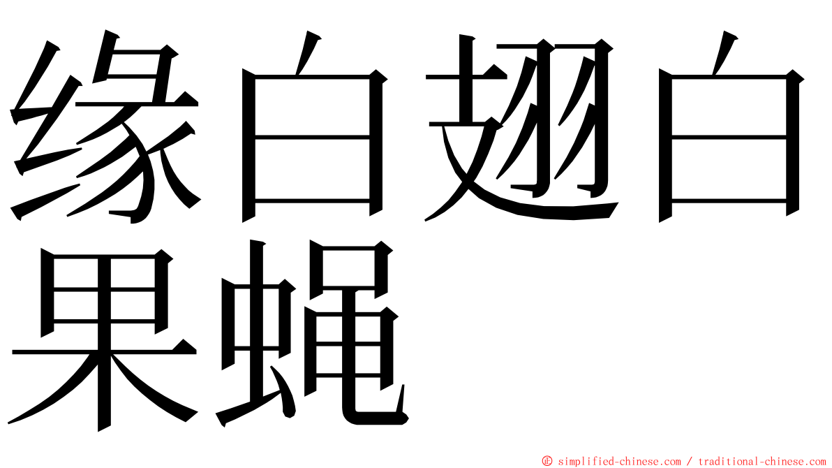 缘白翅白果蝇 ming font