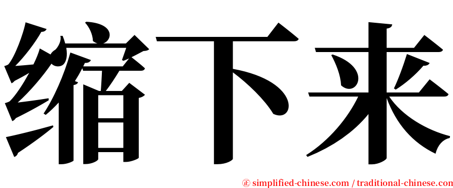 缩下来 serif font