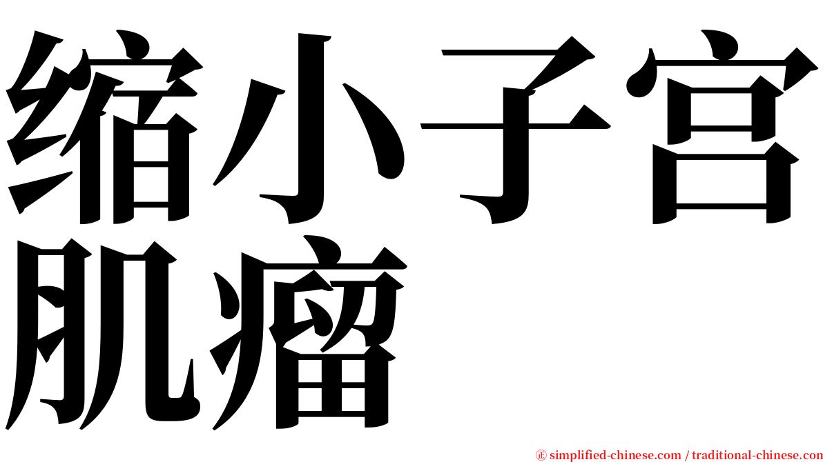 缩小子宫肌瘤 serif font