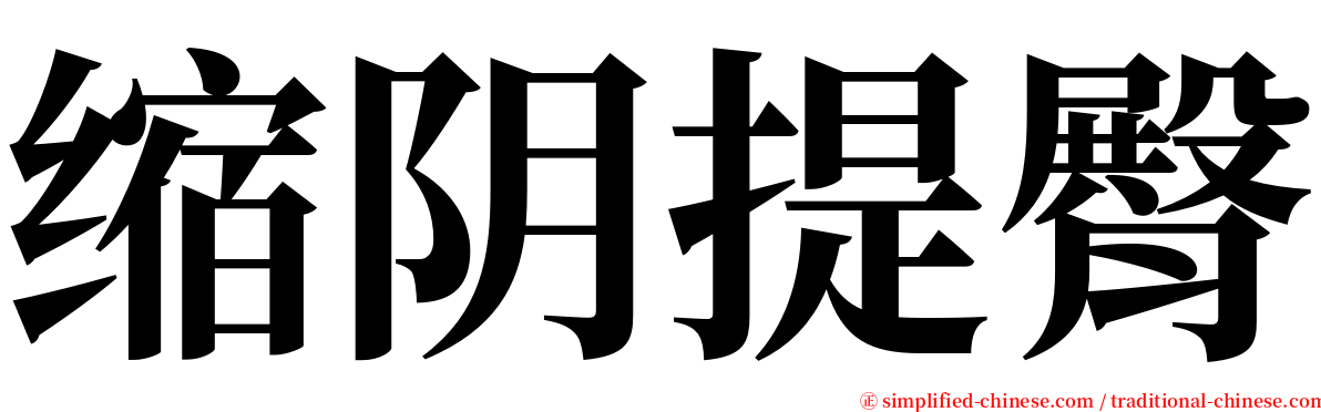 缩阴提臀 serif font