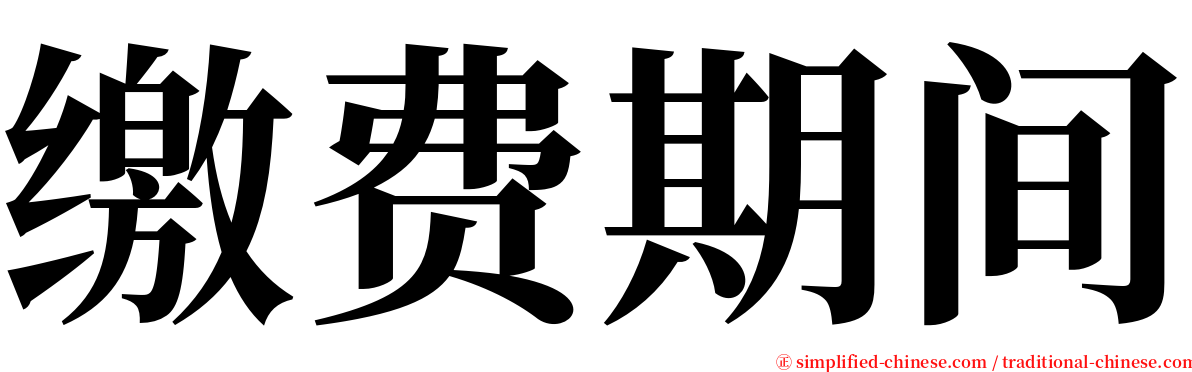 缴费期间 serif font