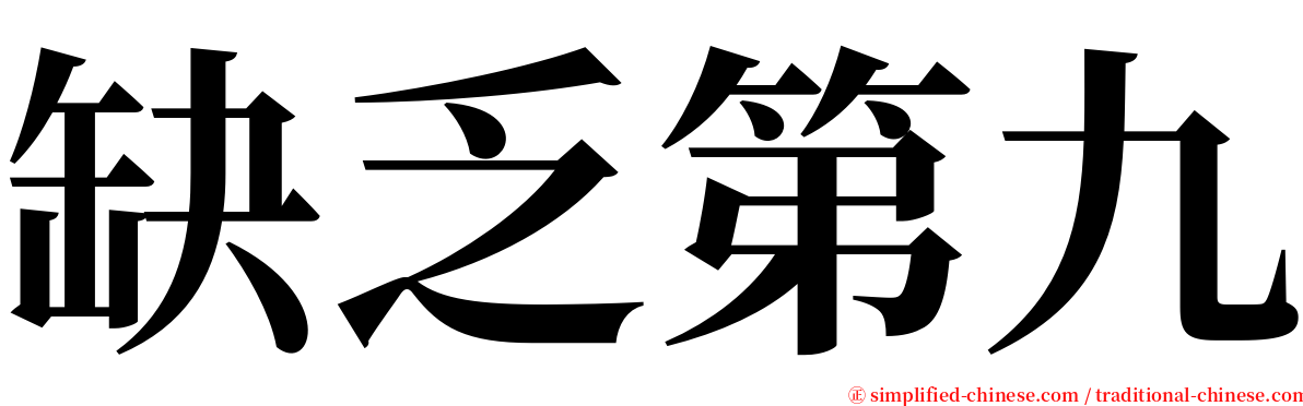 缺乏第九 serif font