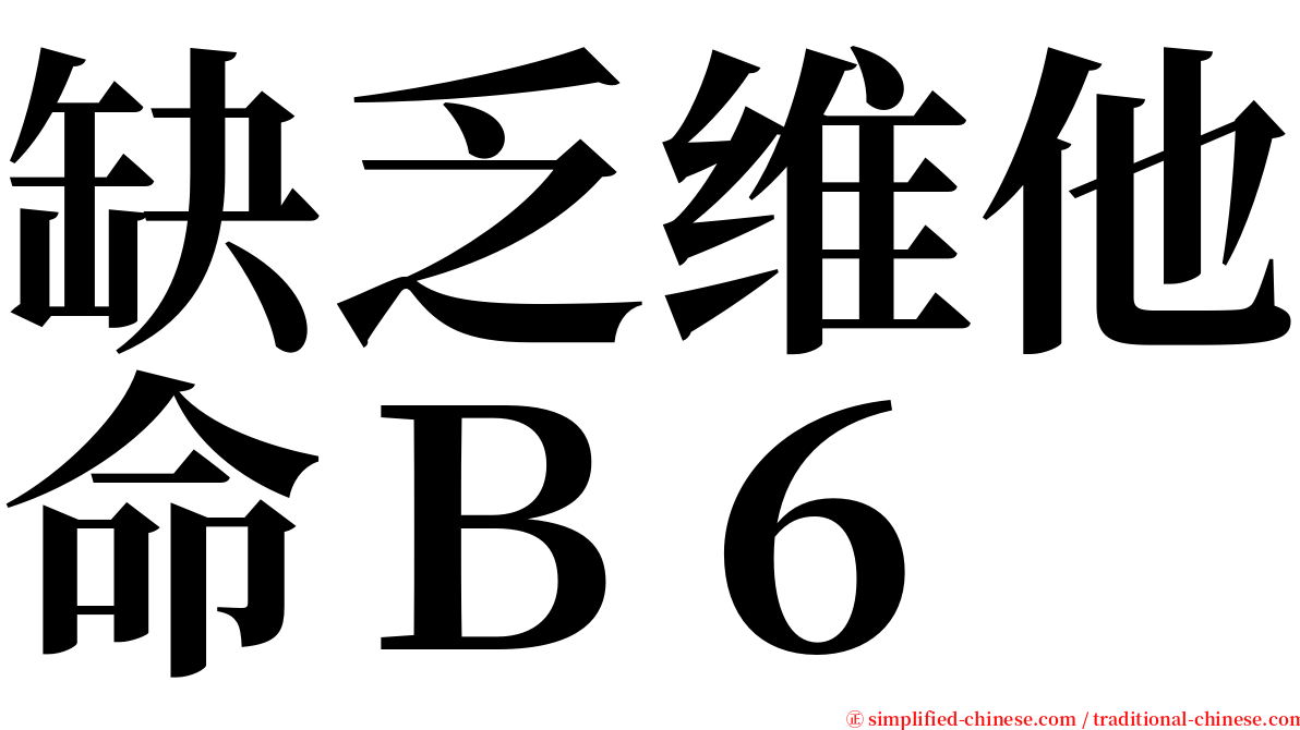 缺乏维他命Ｂ６ serif font