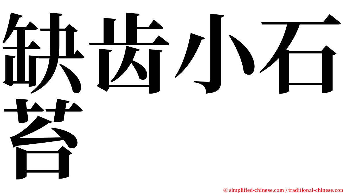 缺齿小石苔 serif font