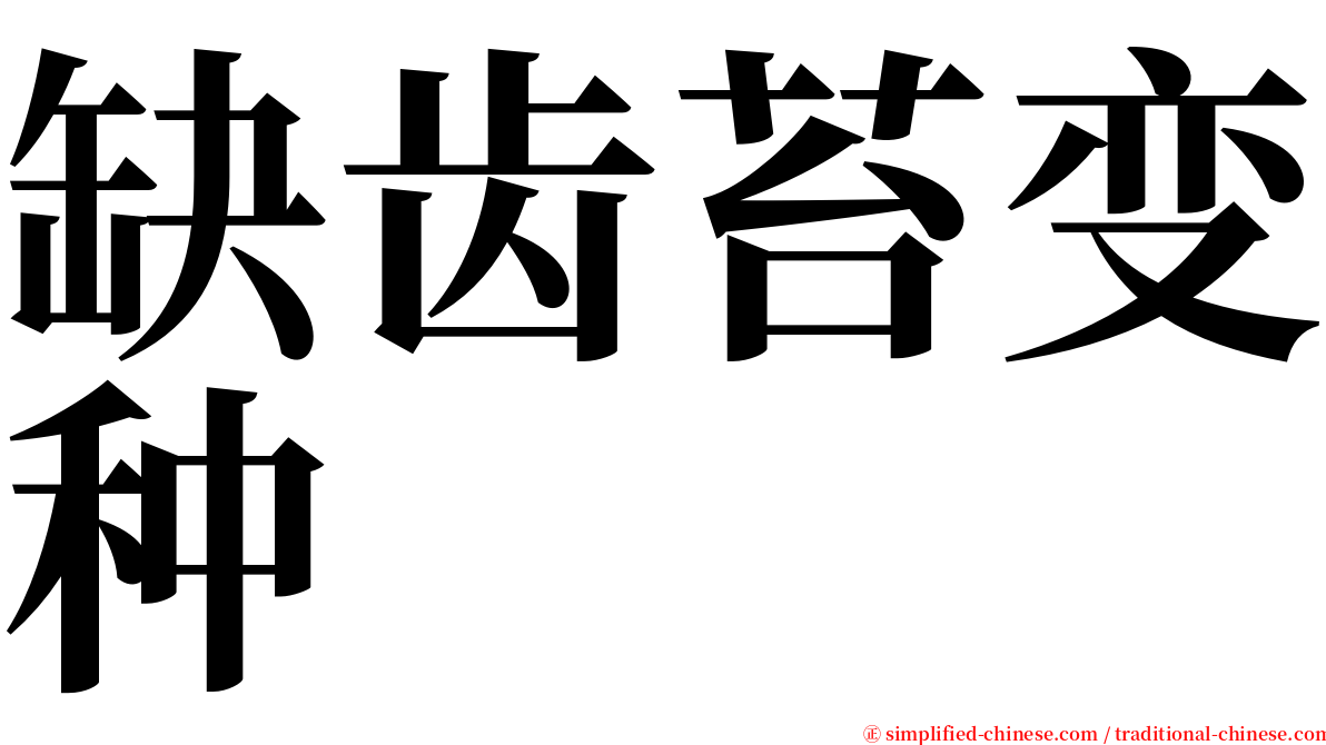 缺齿苔变种 serif font