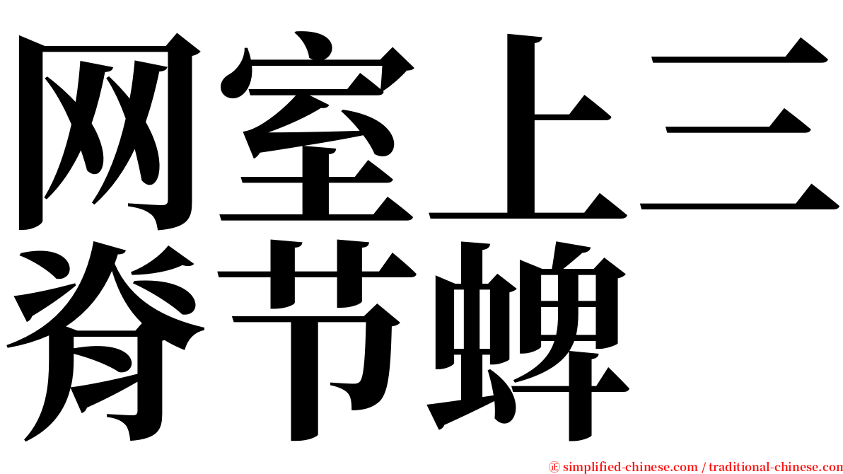 网室上三脊节蜱 serif font