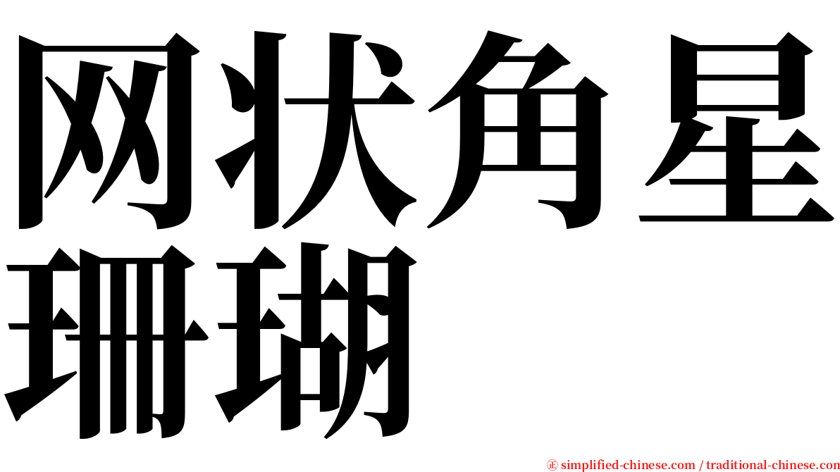 网状角星珊瑚 serif font