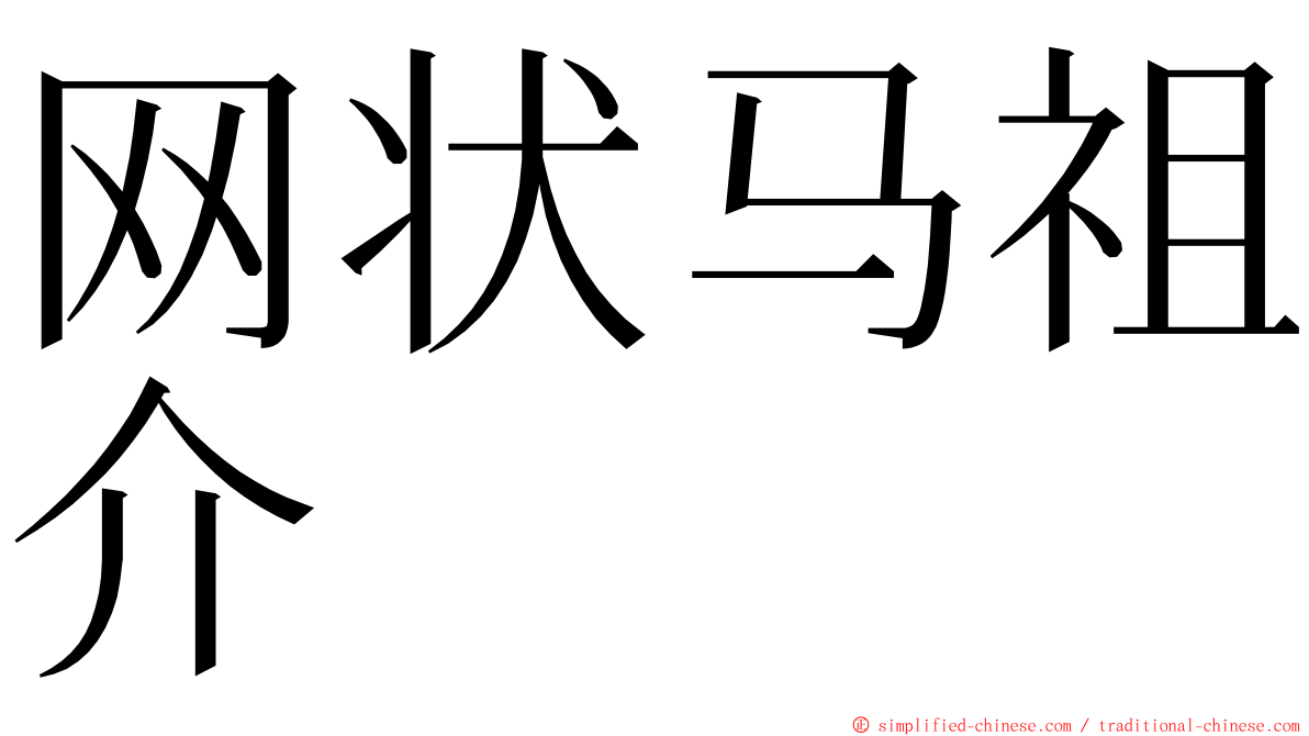 网状马祖介 ming font