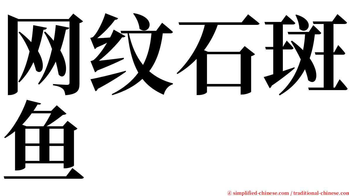 网纹石斑鱼 serif font