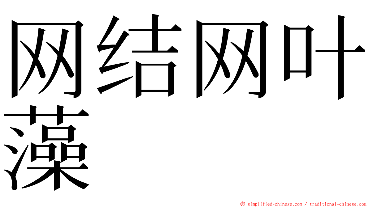 网结网叶藻 ming font