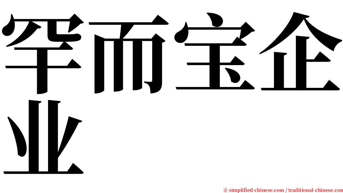 罕而宝企业 serif font