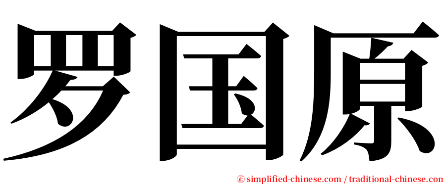 罗国原 serif font