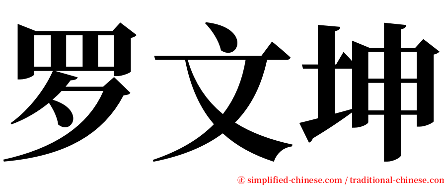 罗文坤 serif font