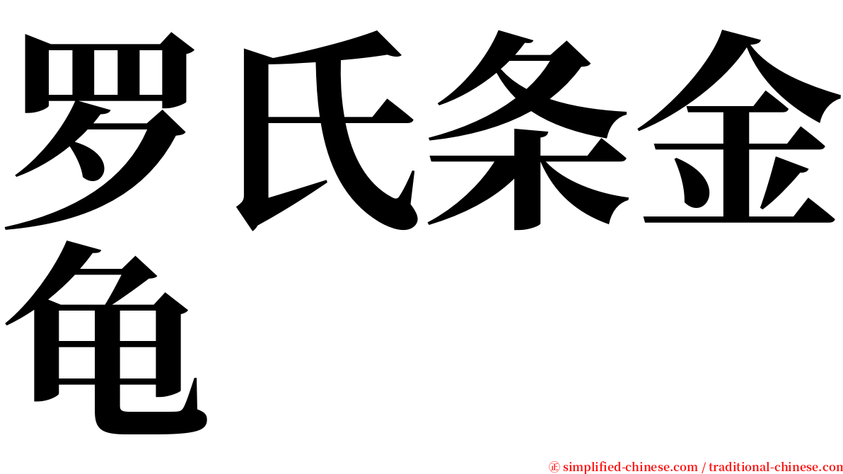 罗氏条金龟 serif font