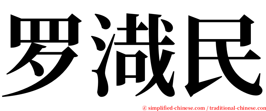 罗渽民 serif font