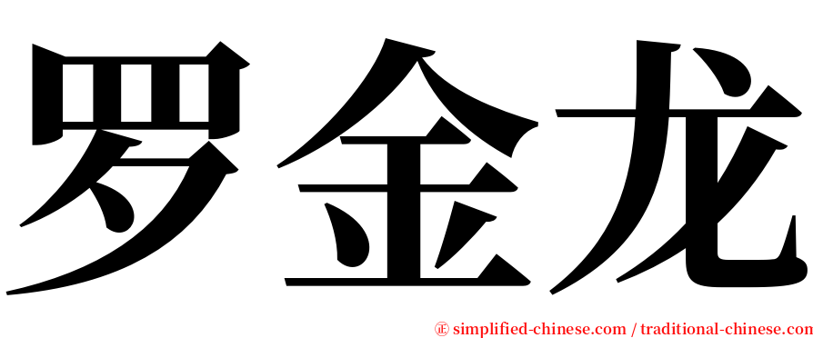 罗金龙 serif font