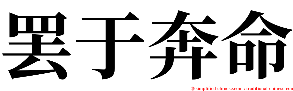 罢于奔命 serif font