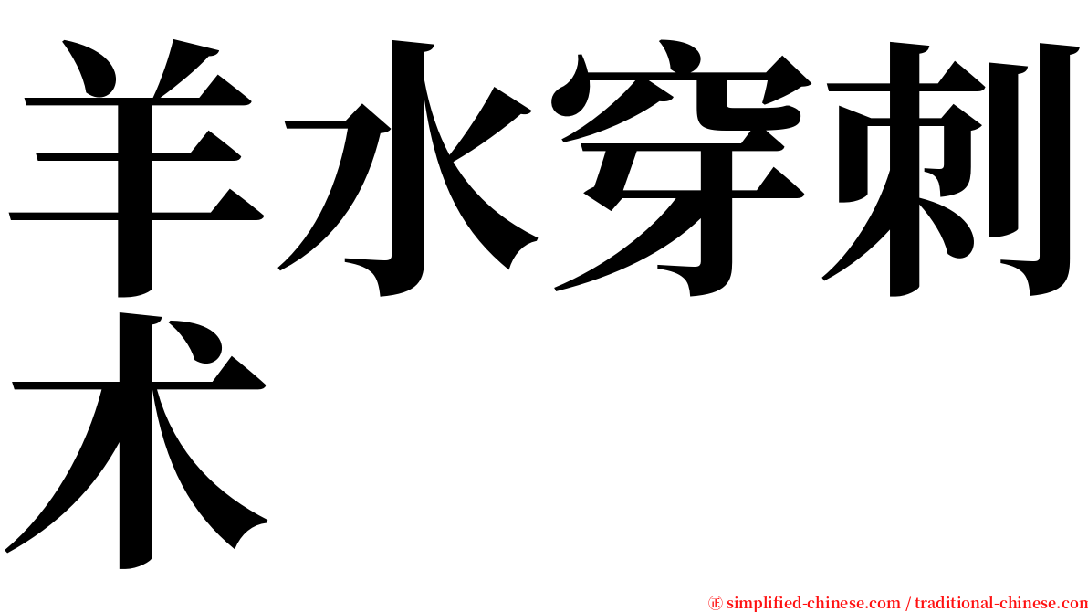 羊水穿刺术 serif font