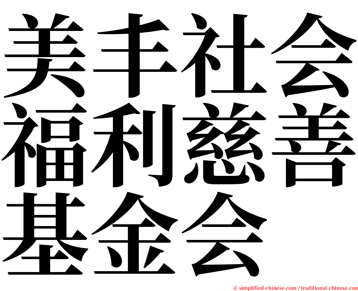 美丰社会福利慈善基金会 serif font