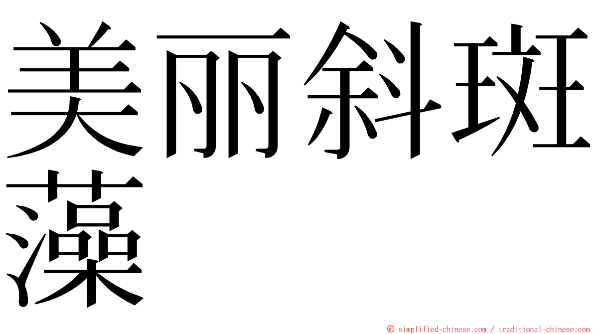 美丽斜斑藻 ming font