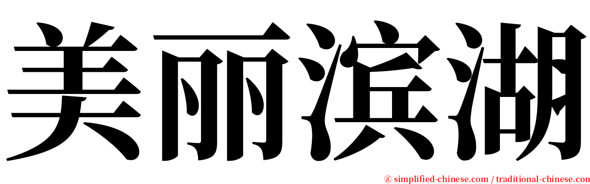 美丽滨湖 serif font