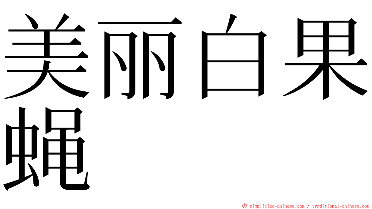 美丽白果蝇 ming font