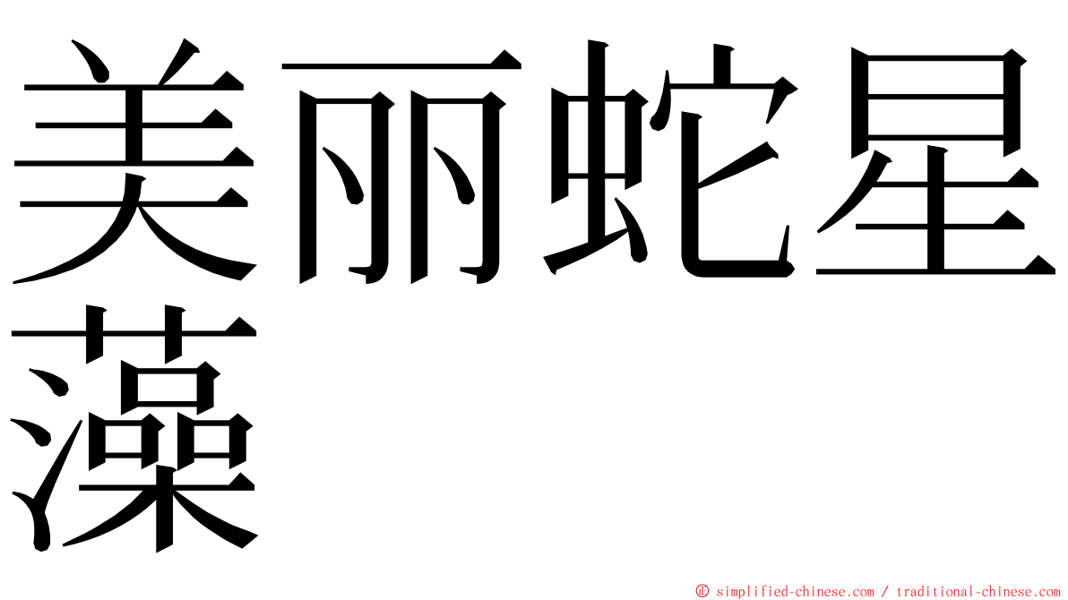 美丽蛇星藻 ming font