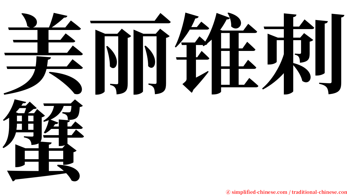 美丽锥刺蟹 serif font