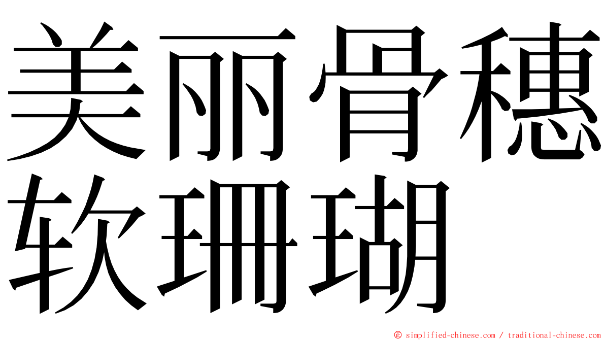 美丽骨穗软珊瑚 ming font