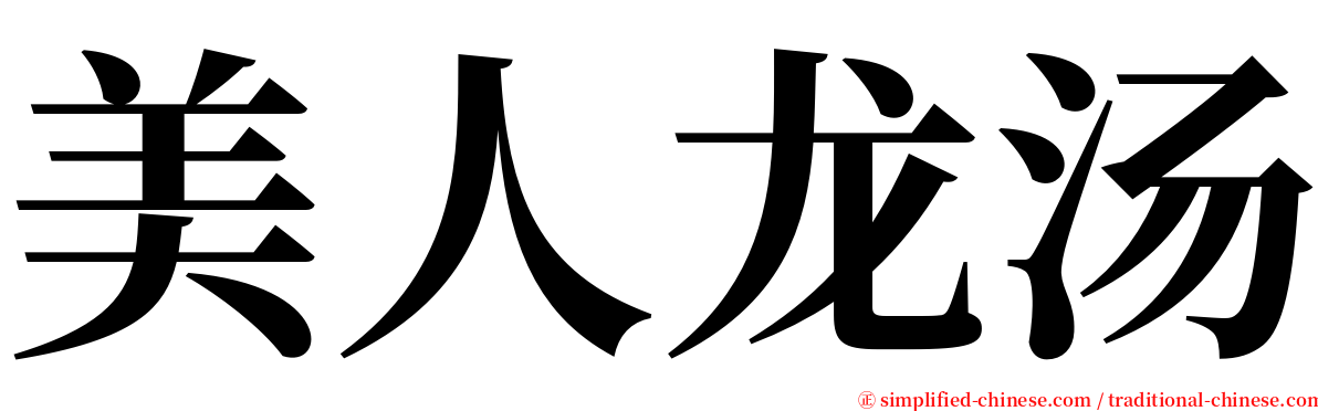 美人龙汤 serif font