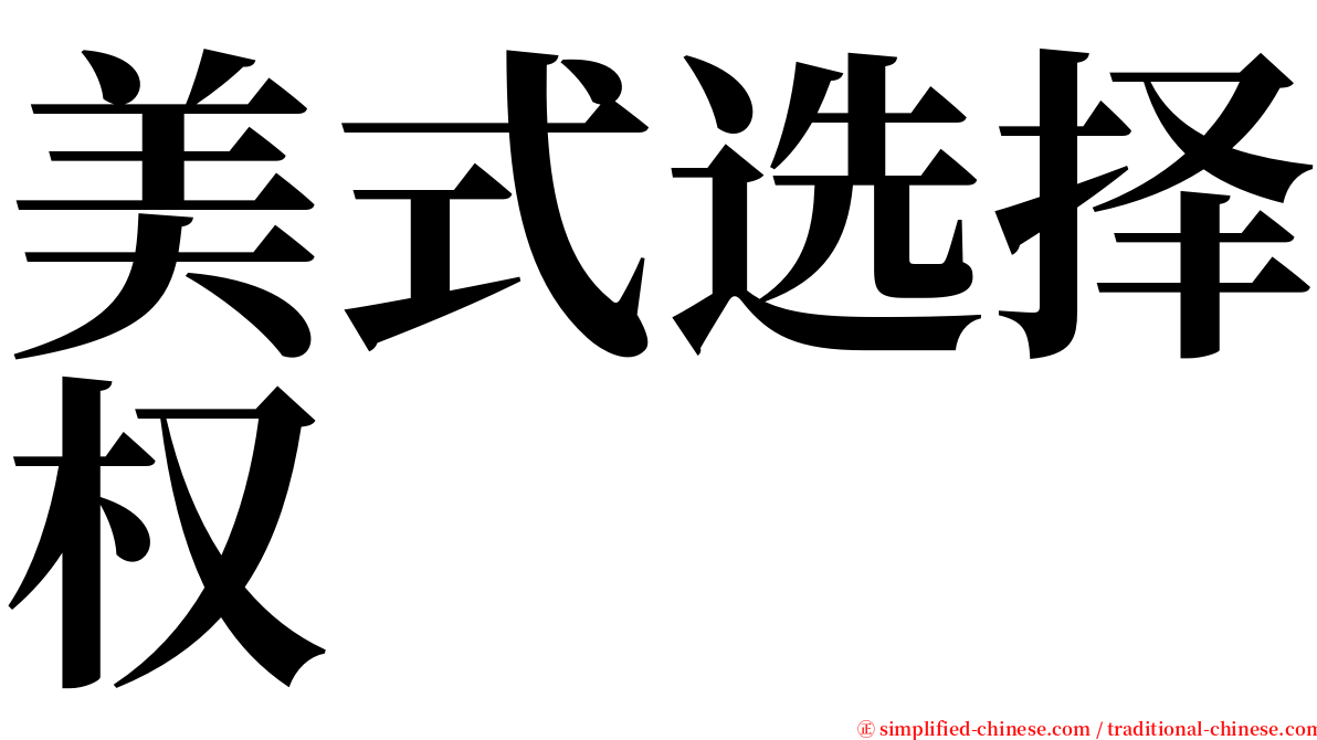 美式选择权 serif font