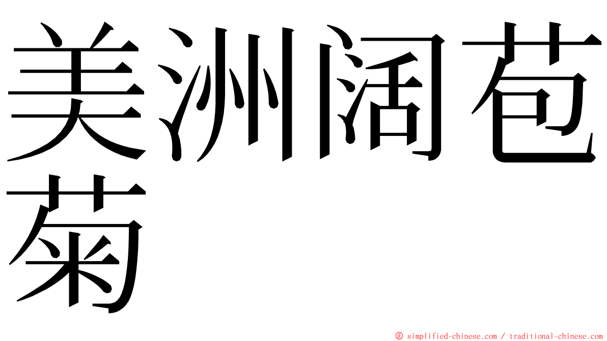 美洲阔苞菊 ming font