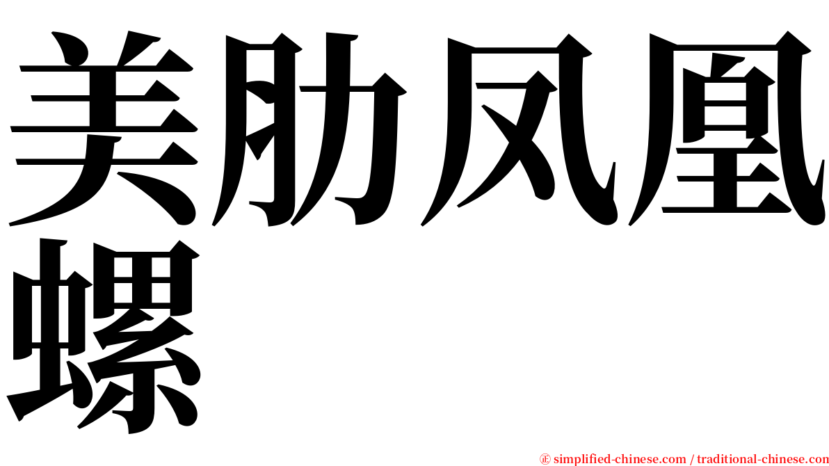 美肋凤凰螺 serif font