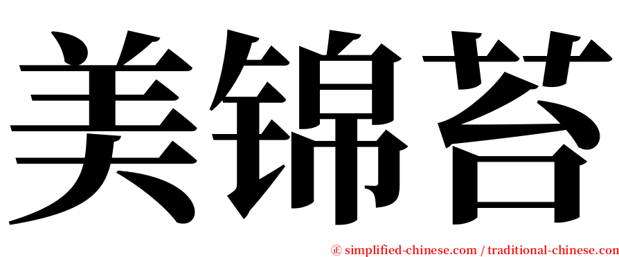 美锦苔 serif font