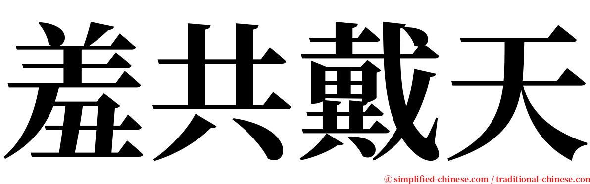 羞共戴天 serif font