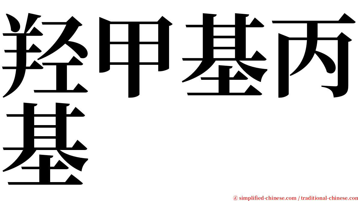 羟甲基丙基 serif font