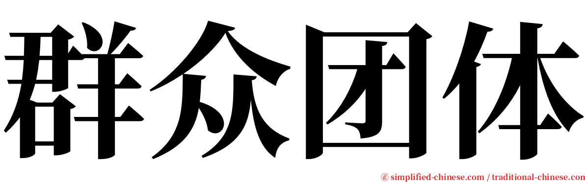 群众团体 serif font