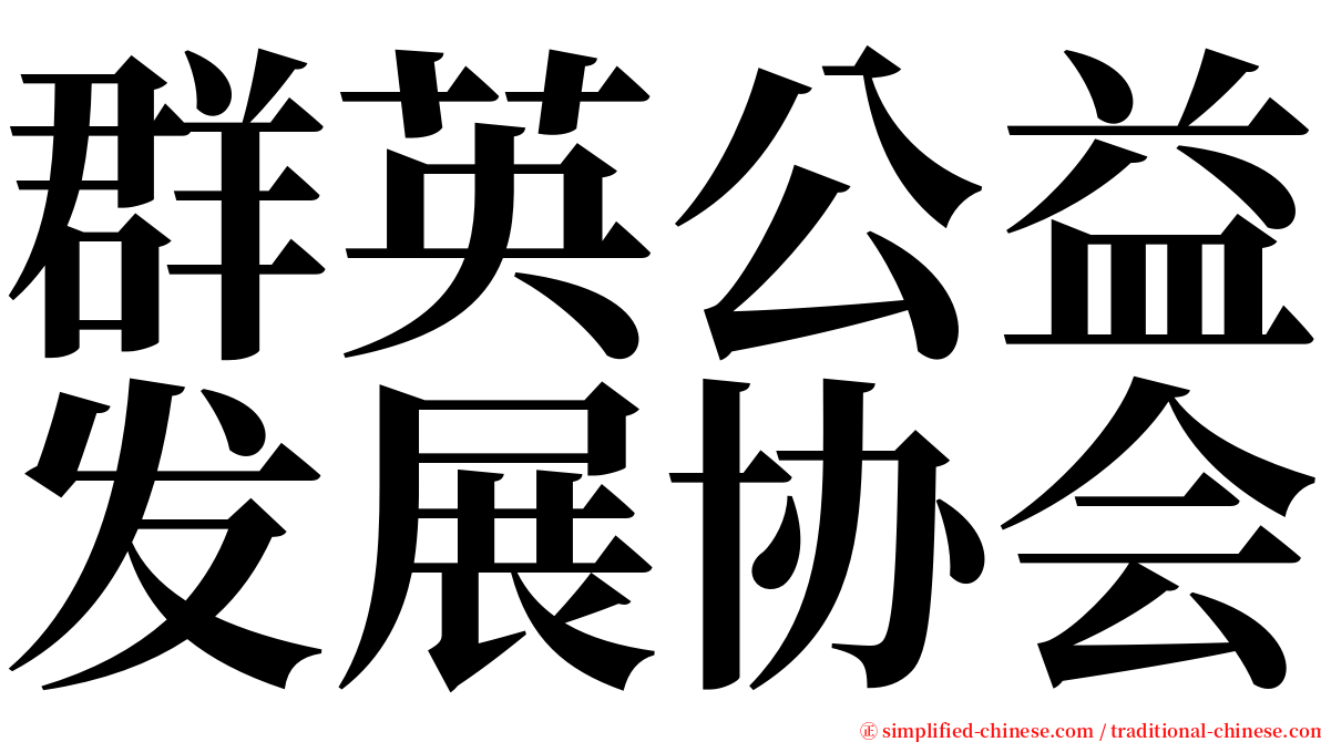 群英公益发展协会 serif font