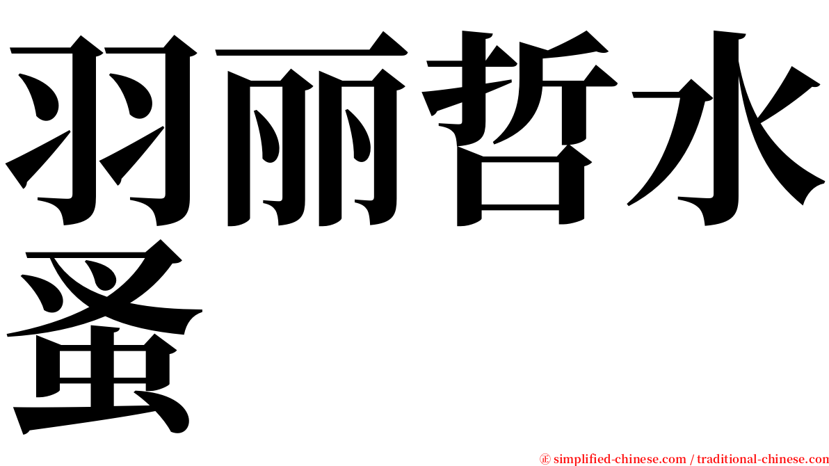 羽丽哲水蚤 serif font