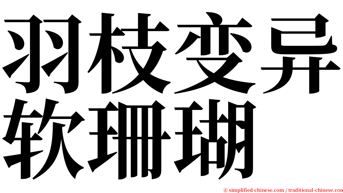 羽枝变异软珊瑚 serif font