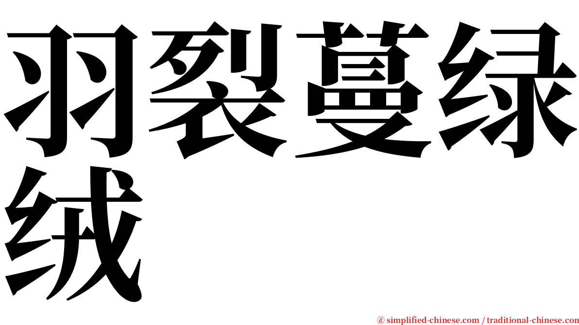 羽裂蔓绿绒 serif font